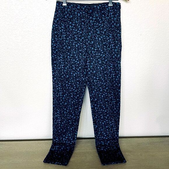 Ann Taylor Blue Leopard Cheetah Leggings Pants S - Picture 1 of 4
